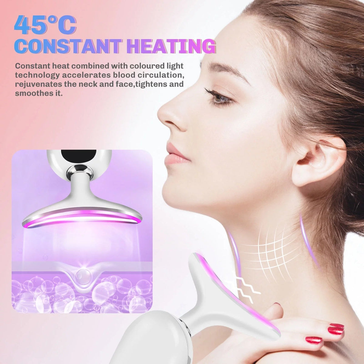 Portable LED facial massager for face and neck skincare